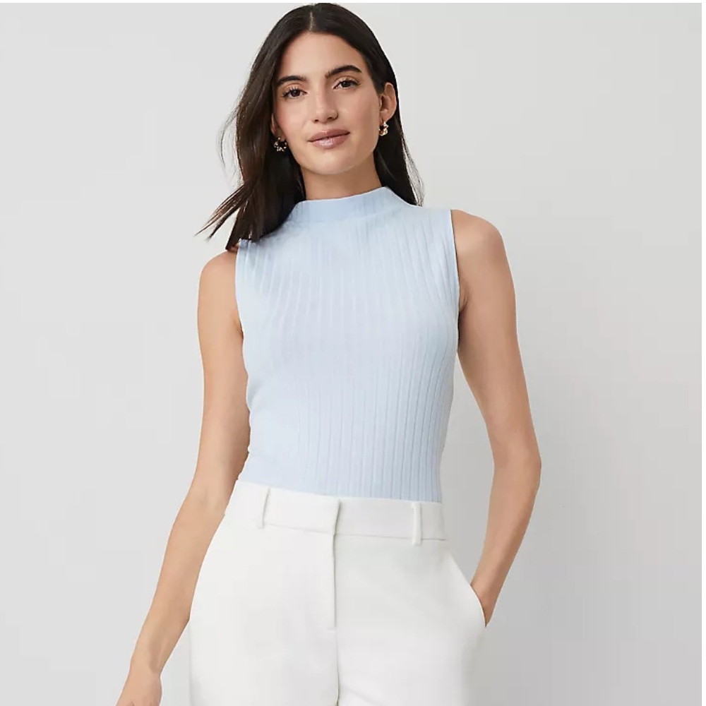 Ann Taylor Sleeveless Mock Neck Top NWT